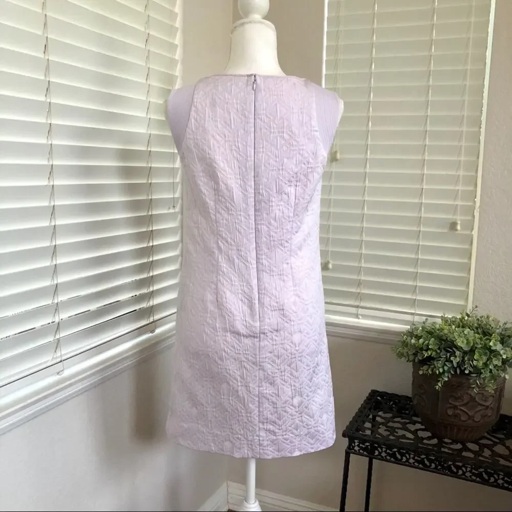 J.Crew Shift Dress Women’s XS Lilac Textured Sleeveless Zipper Pocket Career
